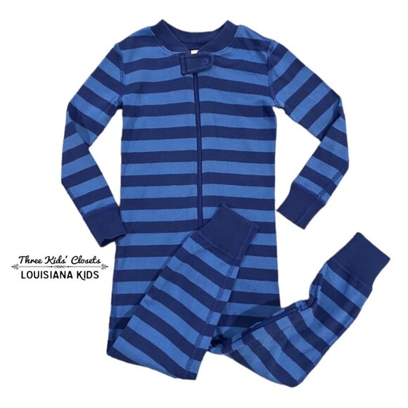 Hanna Andersson Other - Hanna Andersson Sz 90 (3) Blue & Navy Striped Zipper Pajamas